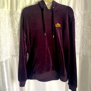 GUC Plum Purple & Gold Velvet Velour Nike Hoodie